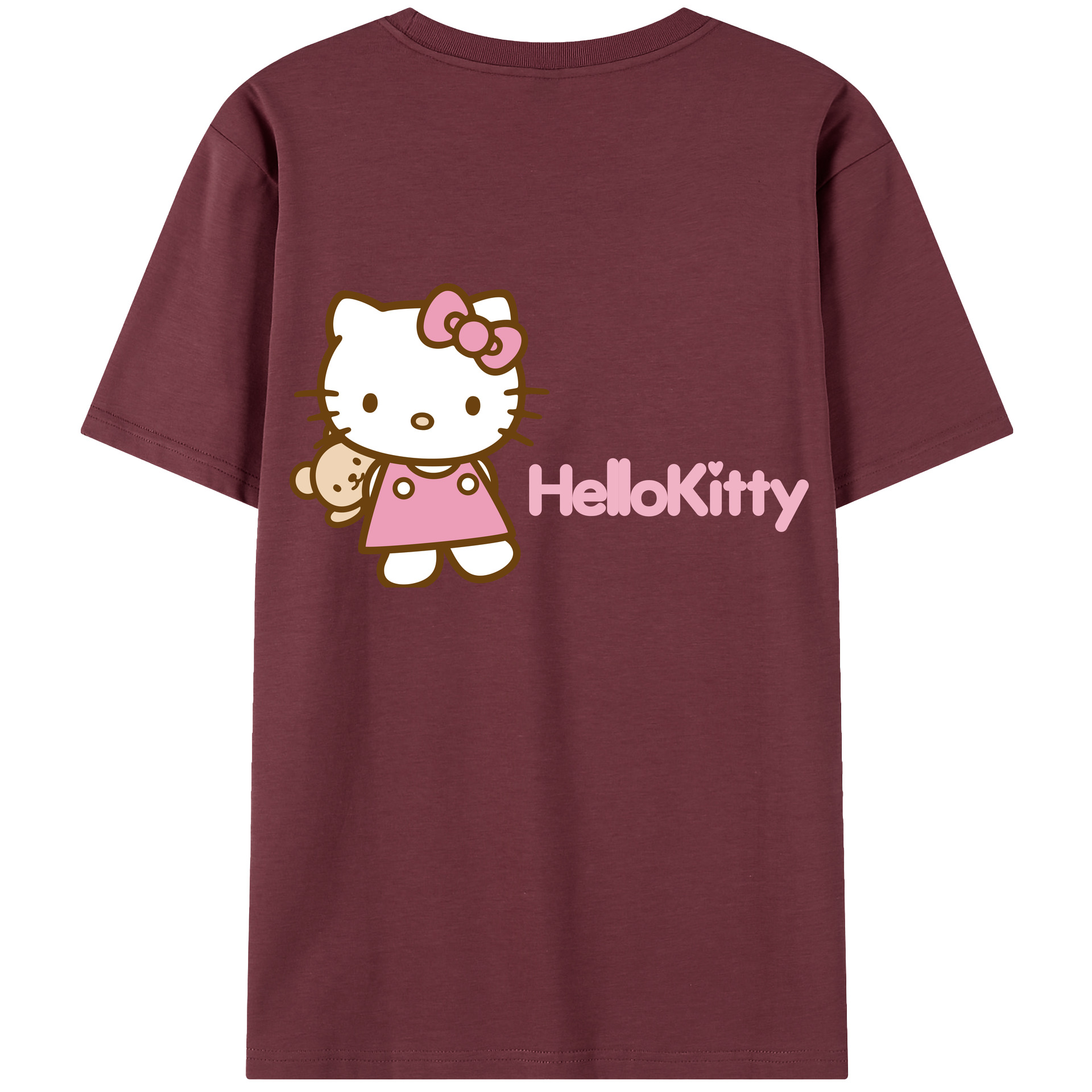 （画像用） Hello Kitty ハローキティ 綿100％半袖Tシャツ（背面プリント）